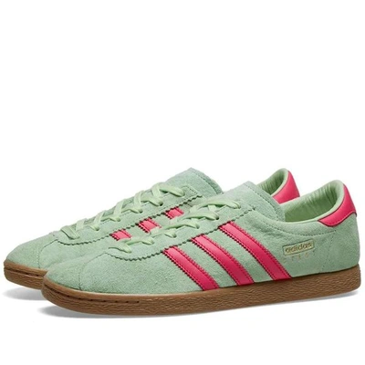 ADIDAS ORIGINALS STADT GLOW GREEN, PINK & GOLD