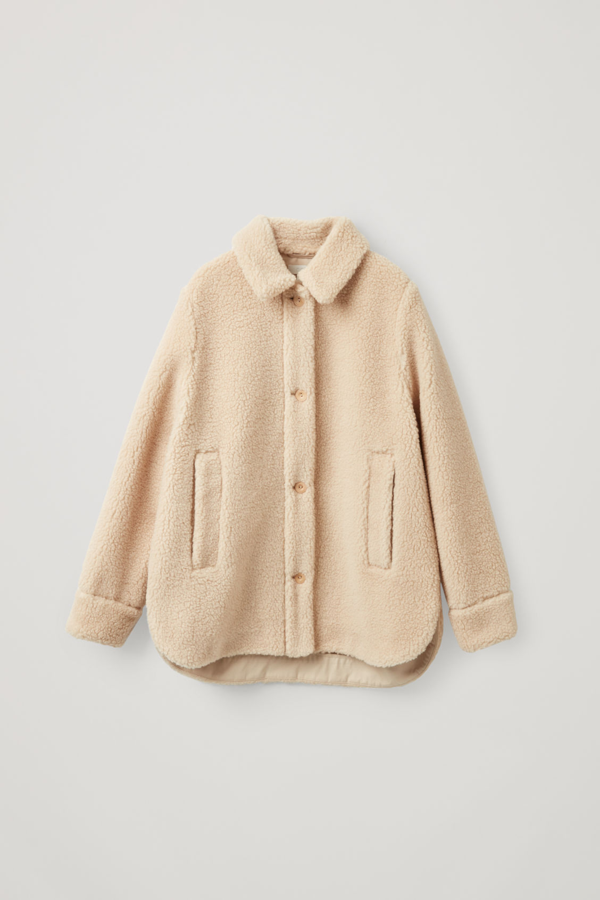 wool teddy fleece coat cos