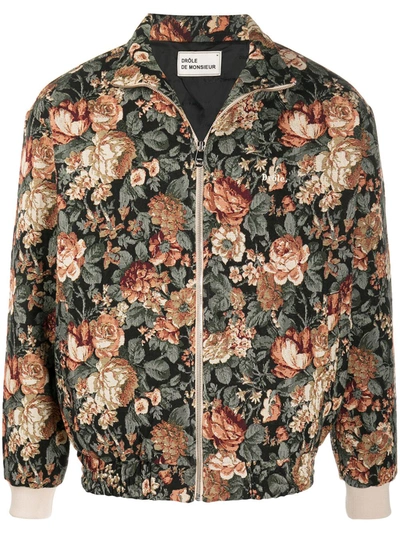 ジャケット DROLE DE MONSIEUR JACKET (T143001ATNP171 CICLAMINO) Drôle De Monsieur Floral Jacquard Bomber Jacket In Black