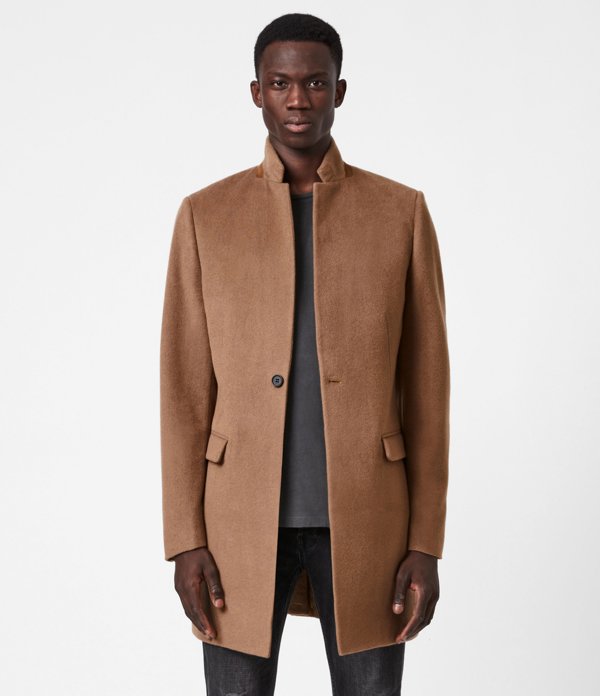 allsaints camel coat