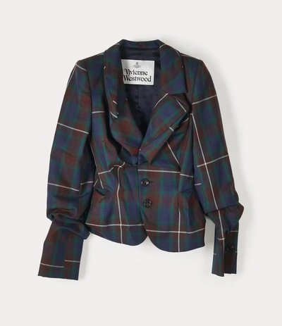 VIVIENNE WESTWOOD ジャケット 25 Drunken tartan 1015432 Drunken Jacket in RED-GREEN | Vivienne Westwood®
