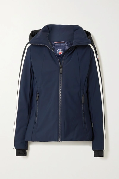 FUSALP SIDONIE HOODED PADDED STRIPED SKI JACKET