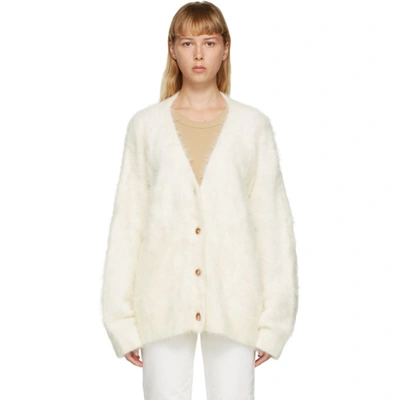 Totême Ssense Exclusive White Alpaca Biella Cardigan In 160 Ivory