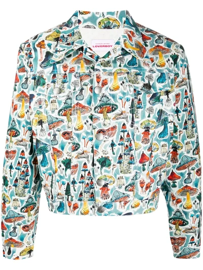 Charles Jeffrey Loverboy Mushroom Print Jacket In Blue