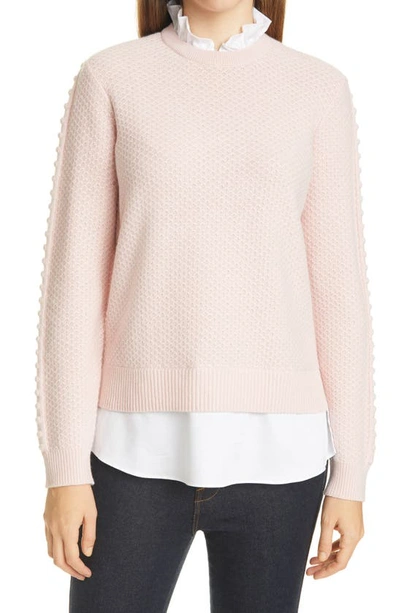 Shop Ted Baker Teaggan Layered Crewneck Sweater In Dusky pink