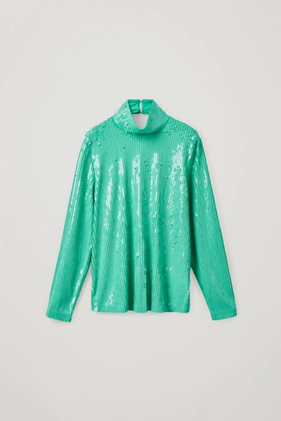 COS HIGH NECK SEQUIN TOP