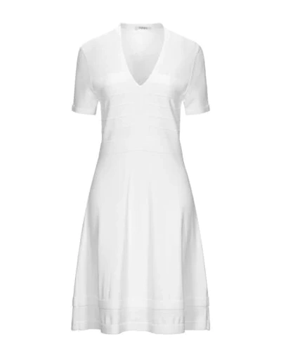 KANGRA CASHMERE KANGRA WOMAN SHORT DRESS WHITE SIZE 6 VISCOSE, POLYAMIDE
