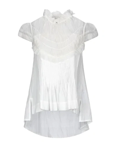HIGH BY CLAIRE CAMPBELL HIGH WOMAN BLOUSE WHITE SIZE 6 COTTON, RAMIE, SILK