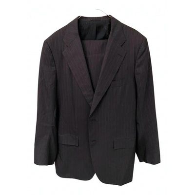 KITON BLACK WOOL SUITS