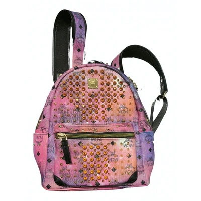MCM STARK PINK LEATHER BACKPACK