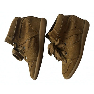 ISABEL MARANT BOBBY CAMEL SUEDE TRAINERS
