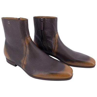 GUCCI BROWN LEATHER BOOTS