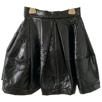 KENZO PATENT LEATHER MID-LENGTH SKIRT