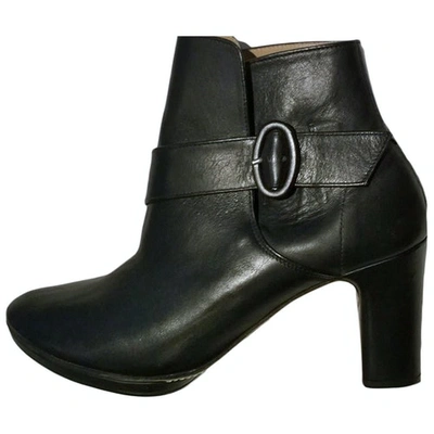 REPETTO BLACK LEATHER ANKLE BOOTS