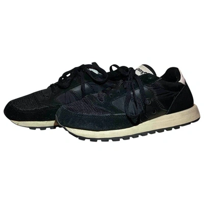 SAUCONY BLACK LEATHER TRAINERS