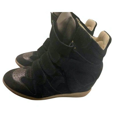ISABEL MARANT BECKETT BLACK SUEDE TRAINERS