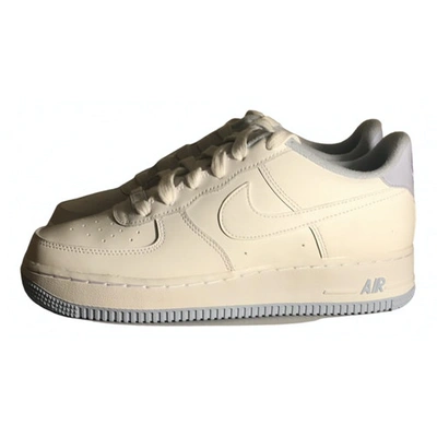 NIKE AIR FORCE 1 BLUE LEATHER TRAINERS