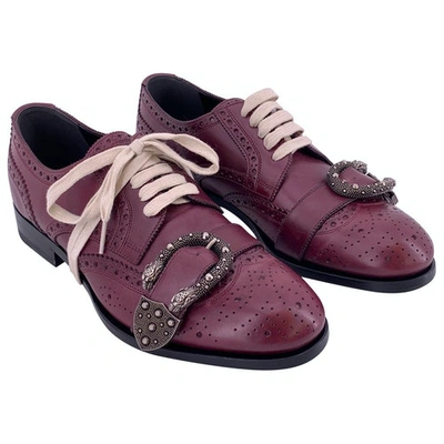 GUCCI QUEERCORE BURGUNDY LEATHER LACE UPS