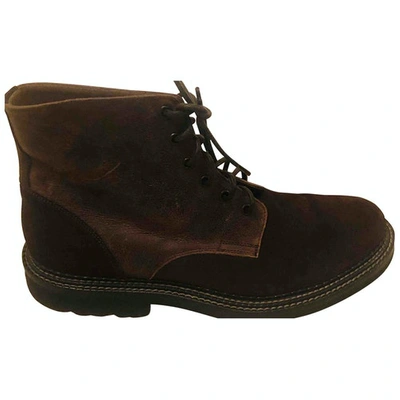 BRUNELLO CUCINELLI BROWN LEATHER BOOTS