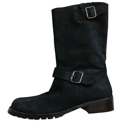 JIGSAW BLACK SUEDE BOOTS