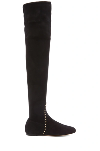 CHARLOTTE OLYMPIA Andie Suede Boots In Onyx