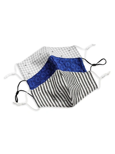 LELE SADOUGHI MIXED-PRINT 3-PIECE FACE MASK SET