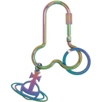 VIVIENNE WESTWOOD VIVIENNE WESTWOOD MULTICOLOR IRIDESCENT PENIS CARABINER KEYRING
