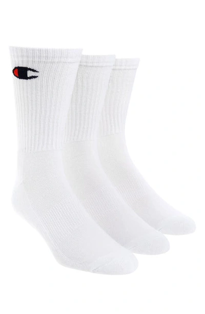 CHAMPION CHAMPION 3-PACK CLASSIC LOGO CREW SOCKS