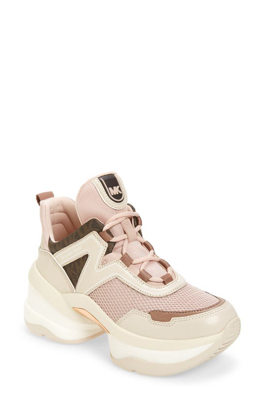 Shop Michael Michael Kors Olympia Sneaker In Soft Pink