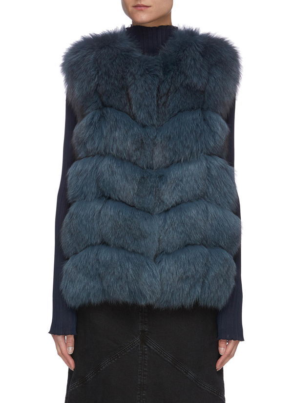 yves salomon fox fur vest