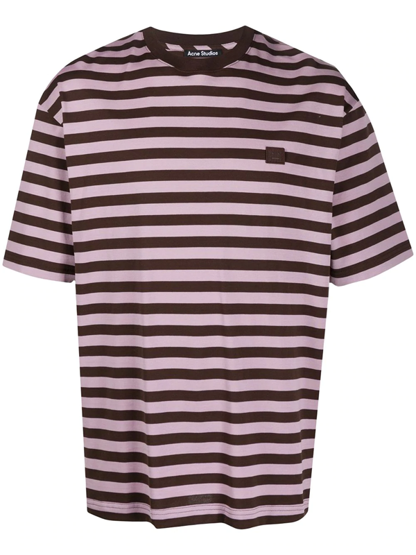 Acne Studios Face-patch Striped T-shirt 