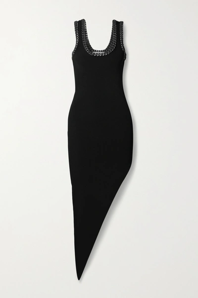 Alexander Wang Asymmetric Chain-embellished Mesh-trimmed Stretch