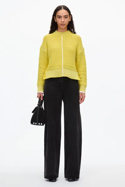 3.1 PHILLIP LIM BI-COLOR PULLOVER WITH BUTTON DETAILS