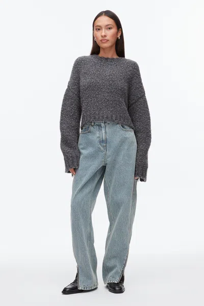 3.1 PHILLIP LIM BOUCLE ZIPPER CREWNECK