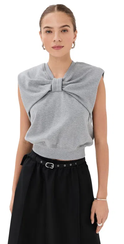 3.1 PHILLIP LIM DRAPED BOW TOP GREY MELANGE