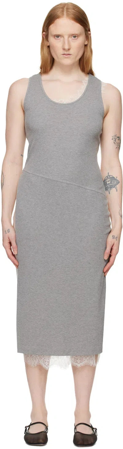 3.1 PHILLIP LIM GRAY DECONSTRUCTED MAXI DRESS