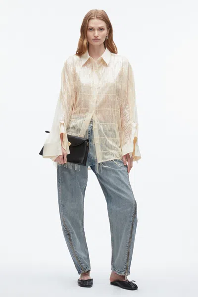 3.1 PHILLIP LIM SEQUIN FRINGE SHIRT WITH CASCADE DRAPE