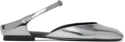 3.1 PHILLIP LIM SILVER ID MARY JANE BALLERINA FLATS