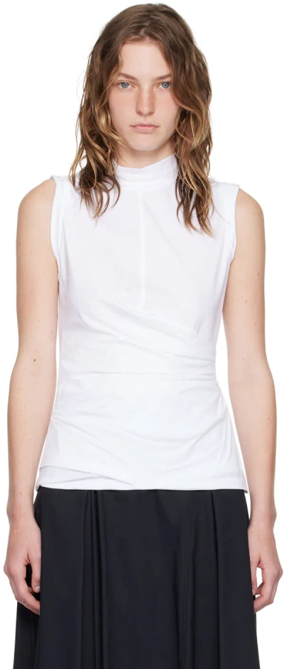 3.1 PHILLIP LIM WHITE DRAPED TANK TOP