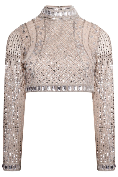 FROCK AND FRILL STARLET EMBELLISHED LONG SLEEVE CROP TOP CO-ORD