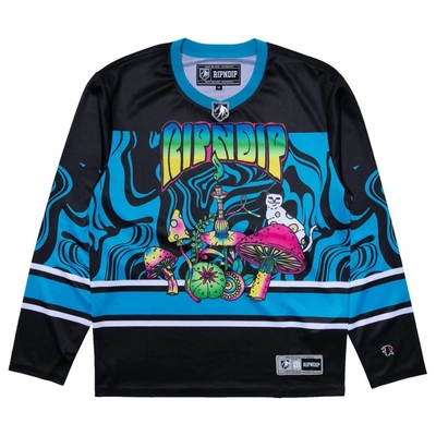 RIPNDIP RIP N DIP PSYCHEDELIC HOCKEY JERSEY - BLACK