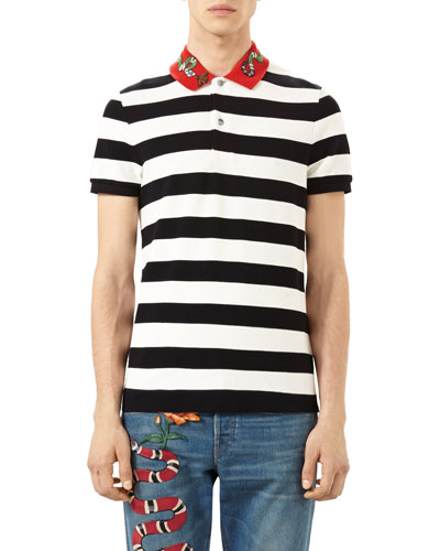 gucci black and white striped shirt
