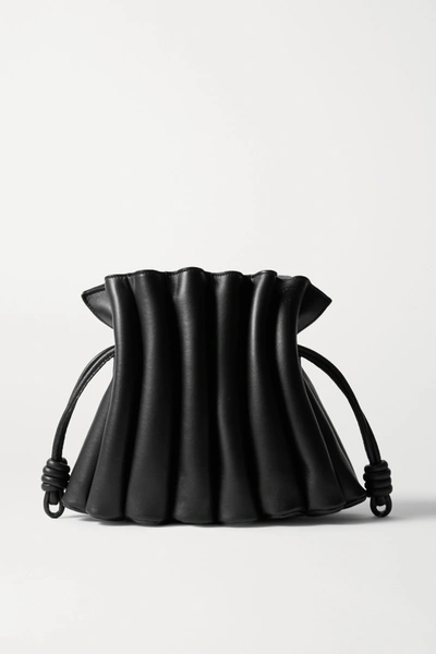 LOEWE FLAMENCO ONDAS PLEATED LEATHER CLUTCH