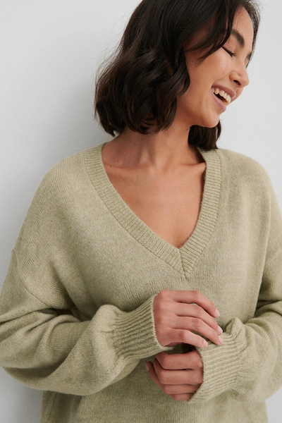 MATIAMU BY SOFIA X NA-KD OVERSIZED KNITTED SWEATER GREEN