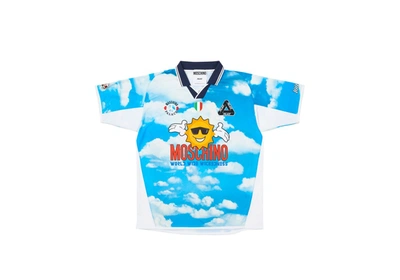 PALACE PALACE MOSCHINO FOOTBALL SHIRT BLUE CLOUD