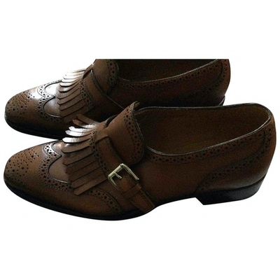 POLO RALPH LAUREN BROWN LEATHER FLATS