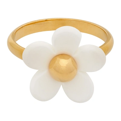 MARC JACOBS MARC JACOBS WHITE AND GOLD THE DAISY RING