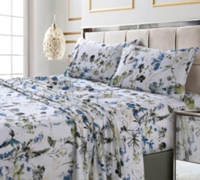 TRIBECA LIVING AMALFI PRINTED 300 TC COTTON SATEEN EXTRA DEEP POCKET FULL SHEET SET
