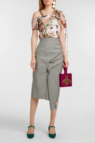 SNOW XUE GAO HOUNDSTOOTH WOOL-BLEND SKIRT