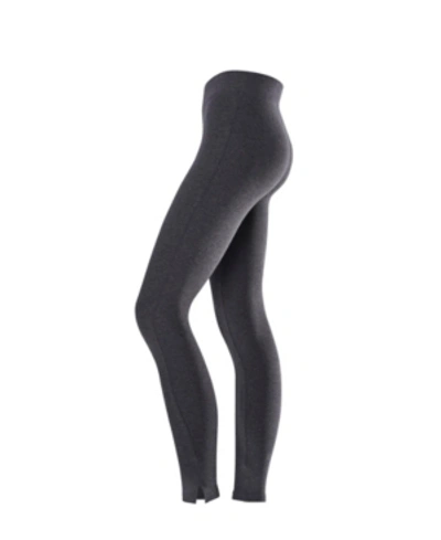 HUE WOMEN'S COTTON LEGGINGS WITH SIDE SLITS